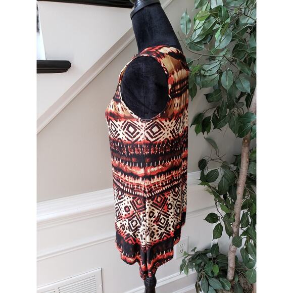 New Directions Top Blouse Women's PS Multi Geo Print Pearl & Jeweled Round Neck - Picture 10 of 11